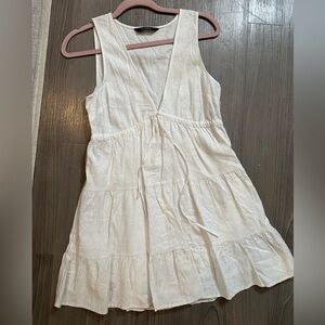 White Linen Mini Dress